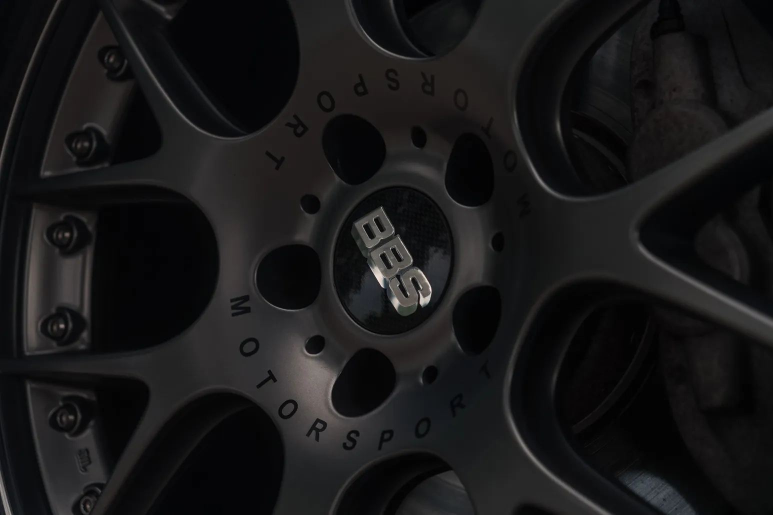 BBS Motorsport wheel centre in close-up