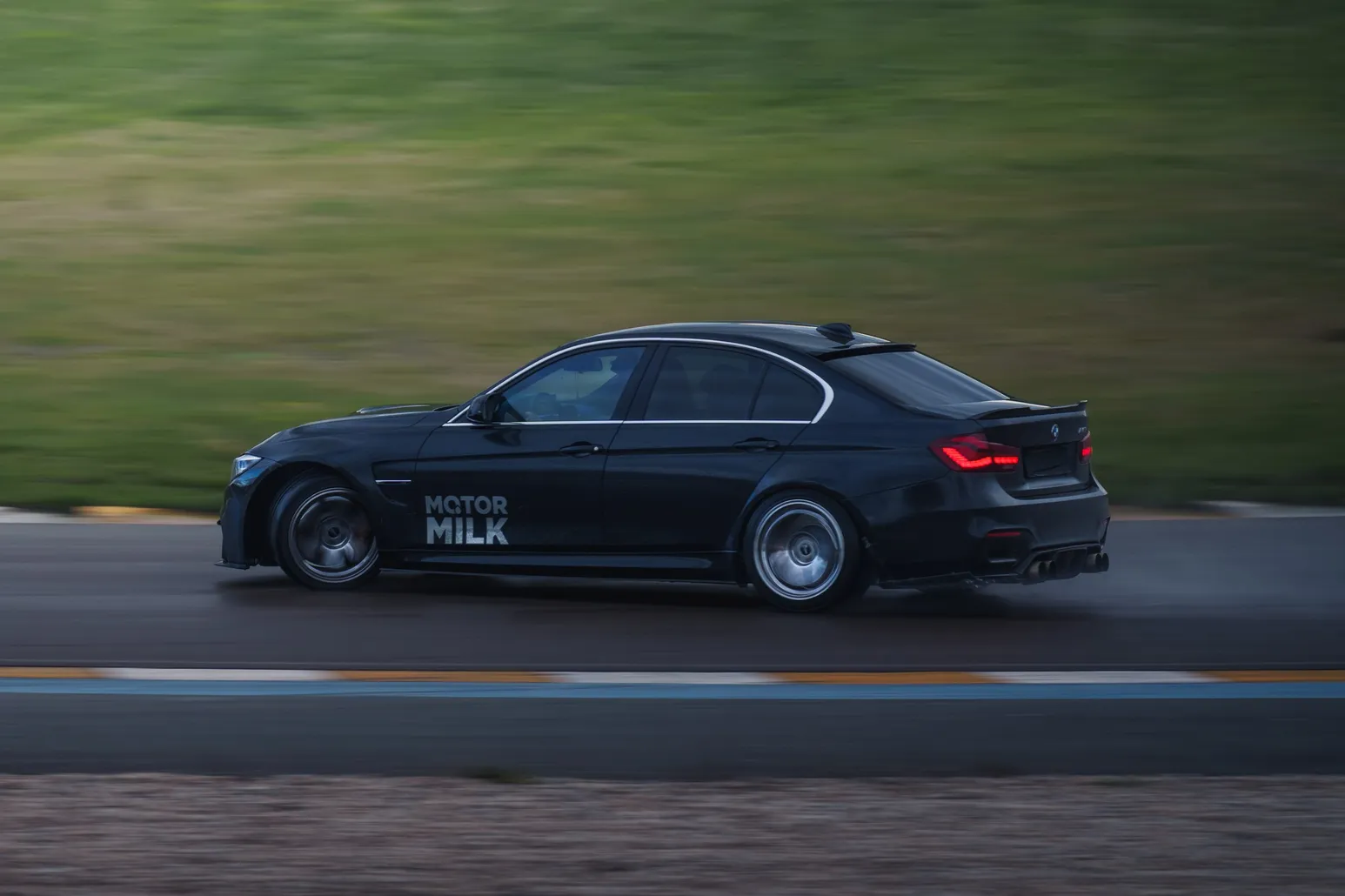 Black BMW M3 (F80) panning shot