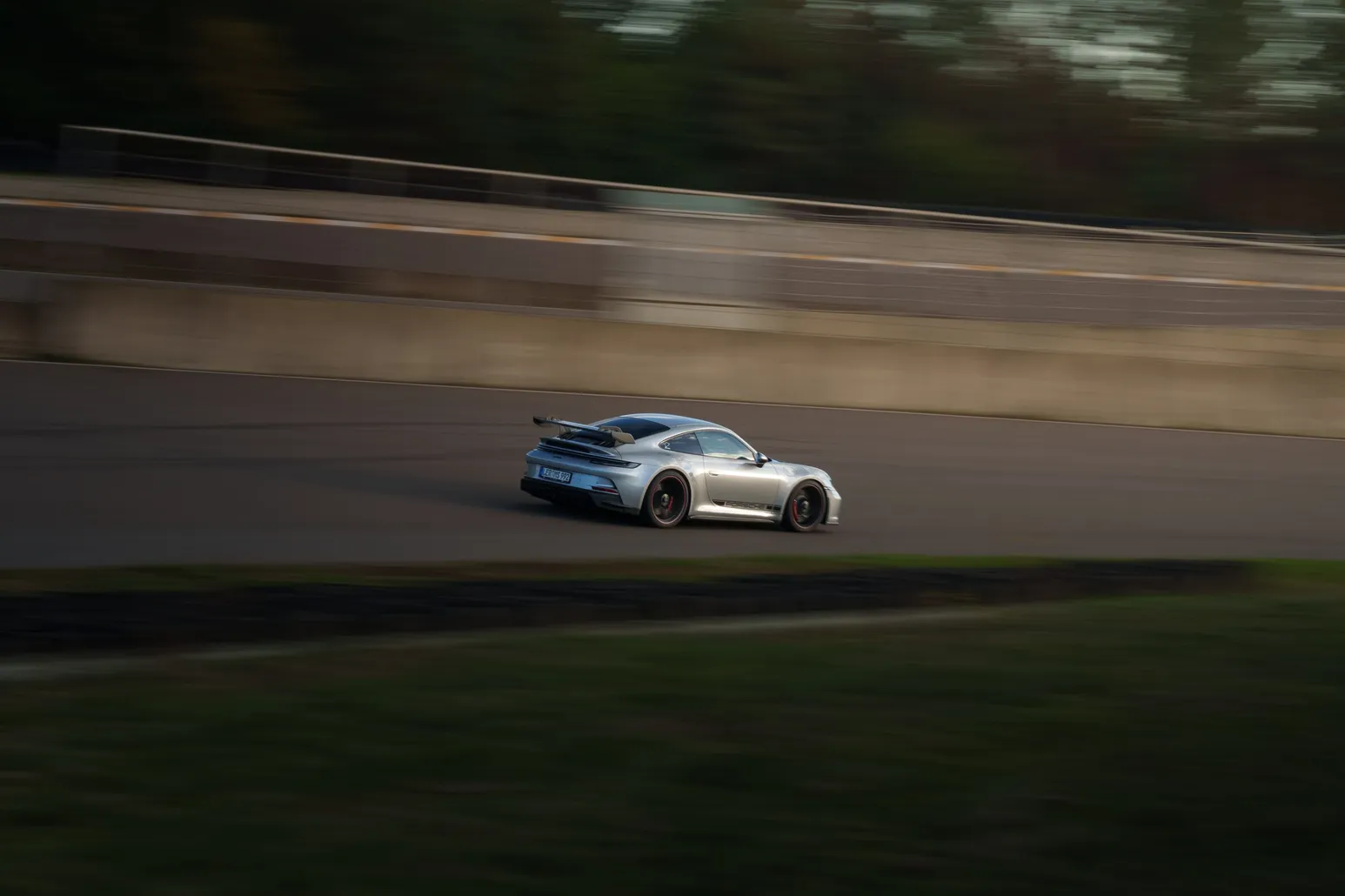 Porsche 911 GT3 with heavy motion-blurred background