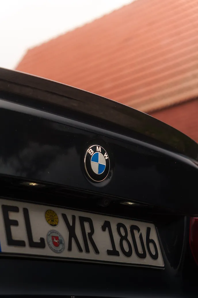 Boot lid badge detail, portrait format